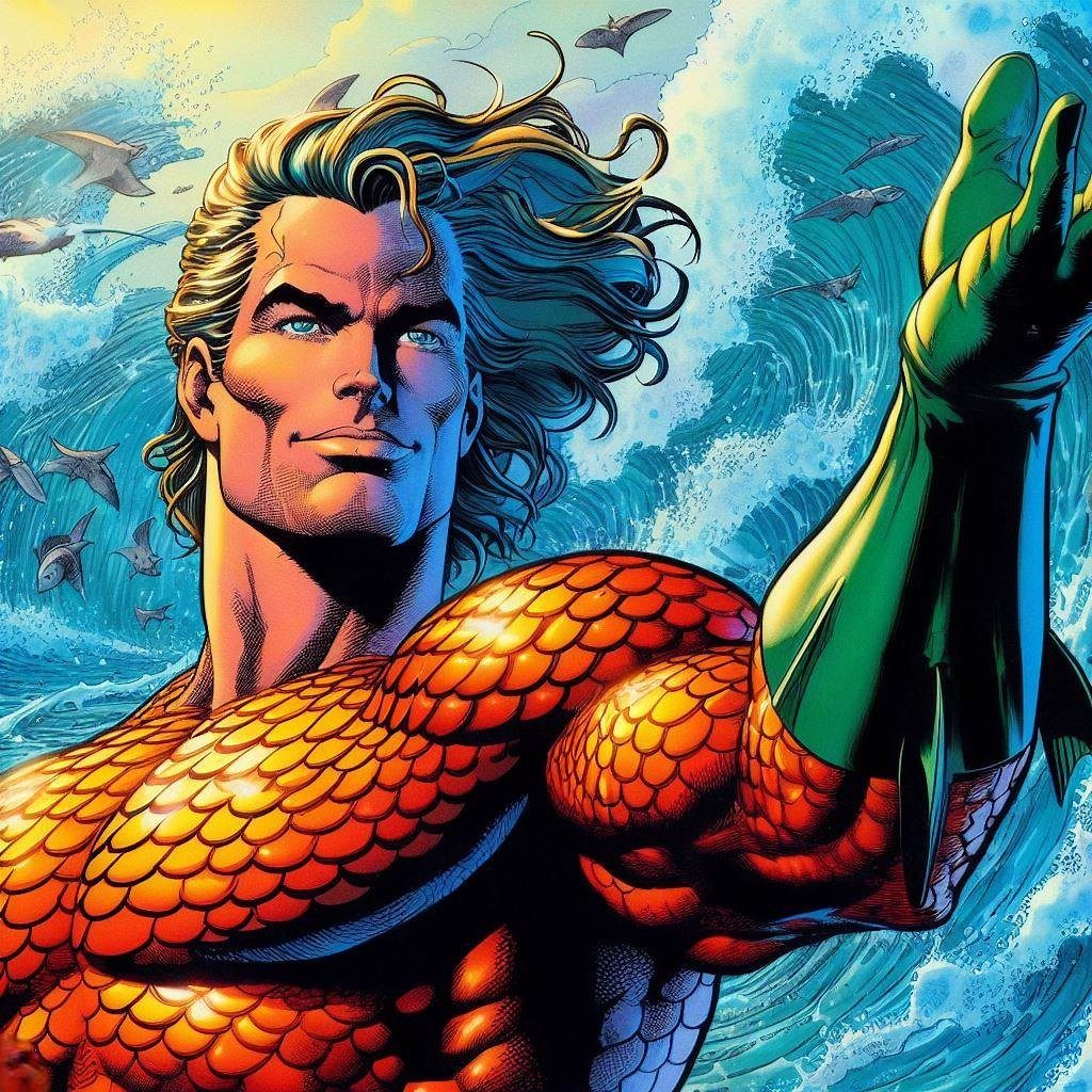 Aquaman in stripboekstijl