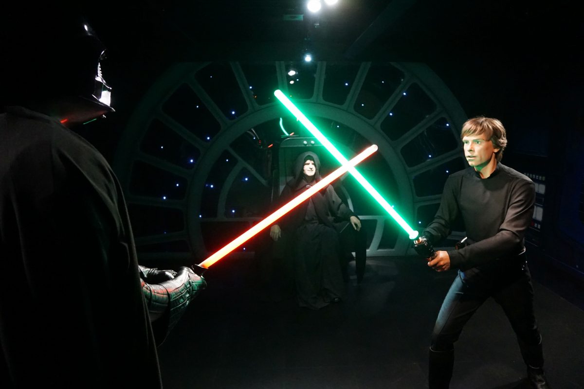 Een lichtzwaardduel uit Star Wars